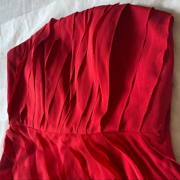 Adam Lippes Red Silk Off-The-Shoulder Dress US4 - Picture 6 of 14